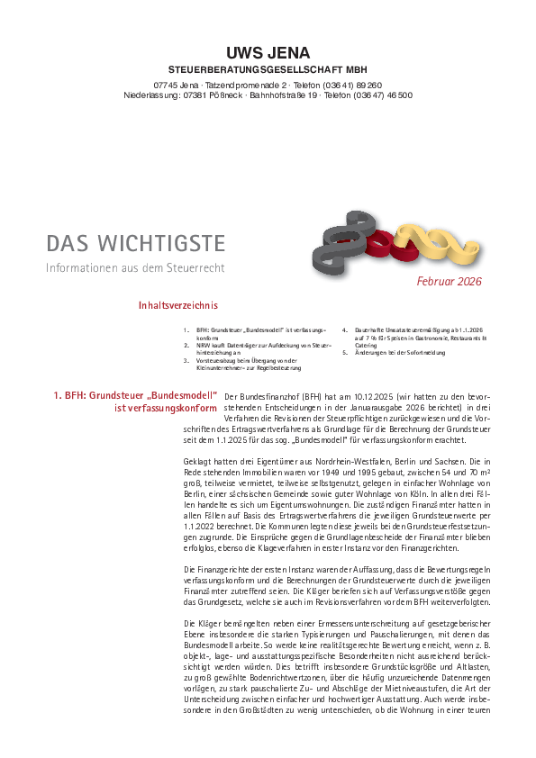 Informationsbrief Februar 2026 Informationsbrief Februar 2026